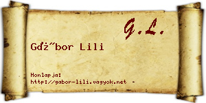 Gábor Lili névjegykártya